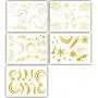 Ooopsi Tattoo Sticker - 8 Sheets Metallic Tattoo Sticker for Women Girls Make Up Dancer Costume Parties, Glitter Gold Tattoos Ooopsi Tattoo Sticker - 8 Sheets Metallic Tattoo Sticker for Women Girls Make Up Dancer Costume Parties, Glitter Gold Tattoos