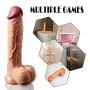 9 Inch Realistic Dildo Dual Density Liquid Silicone Cock with Strong Suction Cup,Oixgirl Lifelike Penis Sex Toy Flexible Female G Spot Masturbation Toy with Curved Shaft and Balls