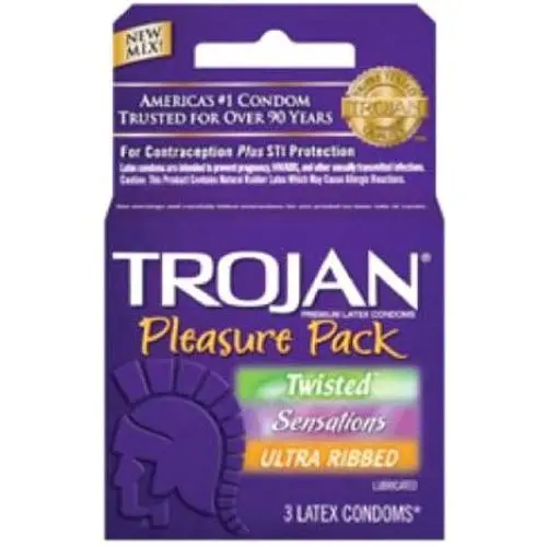 Trojan Pleasure Pack Condom, 3 Count (Pack of 6) Trojan Pleasure Pack Condom, 3 Count (Pack of 6)