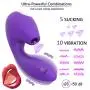 Clitoral Sucking Vibrator - Iusmnur Silicone Clit G Spot Dildo Vibrator with 5 Suction & 10 Vibration Modes Waterproof Rechargeable Oral Stimulator Adult Sex Toys for Women and Couple (Purple)