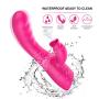 Cordless Wireless USB Rechargable Soft Waterproof 30 Speeds Mode Quiet Dual Motor Víbràtòrs Strong Suction Function Massage Vibartion (Color:Rose Red)