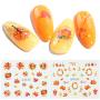 Fall Nail Art Stickers Thanksgiving Halloween Nail Art Accessories Decals 12 Sheets Autumn Maple Leaves Pumpkin Water Transfer Nail Stickers Nail Tattoos for Women Girls DIY Nail Tips Decorations