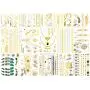 20 Sheets Temporary Tattoos for Women Girls Adults - Over 300 Shimmer Waterproof Fake Tatoos - Gold Tattoos Metallic Stickers in Bracelets, Feathers, Wrist and Arm Bands