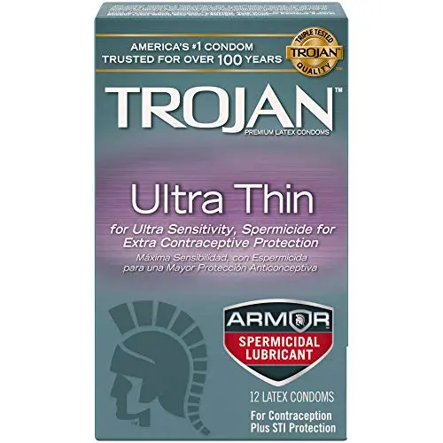 Trojan Condom Sensitivity Ultra Thin Spermicidal, 12 Count Trojan Condom Sensitivity Ultra Thin Spermicidal, 12 Count