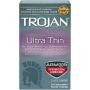 Trojan Condom Sensitivity Ultra Thin Spermicidal, 12 Count