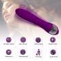 Wireless Vibration Massager, Personal Handheld Wand Massager with Dual Motors USB Rechargeable Waterproof Massager for Therapeutic and Relaxation-Purple