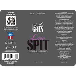 Doc Johnson Sasha Grey - Love Spit - Water-Based Lubricant - Looks and Feels Like Spit - Feels Like Natural Lubrication - 4 fl. oz. (118 ml)
