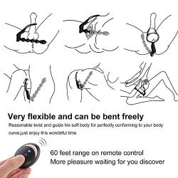 Anal Vibrator with Penis Ring Male Sex Toys with 10 Frequency Wireless Remote Control Prostate Massager Butt Plug Adult Toys for Men Women and Couples (Black)