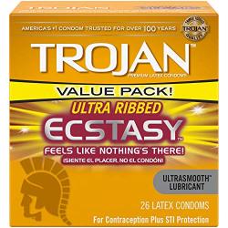 Trojan Condoms Ultra Ribbed Ecstasy Lubricated