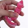 NWDoll Crystal Jellies - TPE Butt Plug Massagers - Ribbed Dildo/Anal Plug - for Beginners (Pink)