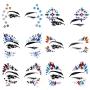 Lady Up 6 PCS Face Gems Stickers Rhinestones Crystals Rainbow Mermaid Face Jewels Glitters Temporary Tattoos Stickers for Festival Halloween Carnival Party