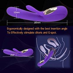 Rabbit Dildo Vibrator G Spot for Clitoris Stimulation, Waterproof Clit Stimulator with 10 Vibration Modes Quiet Motor for Women USB Magnetic Rechargeable