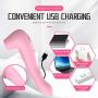 Silent 12 Speed Dual Motor Wireless USB Recharging Waterproof Cordless Soft Sucking Víbràtòr Wand Scalp Can Bending at Any Angle Handheld Pleasure (Pink)