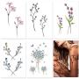 30 Sheets 3D Watercolor Lavender Flower Temporary Tattoos for Women Body Art Arm Fake Flora Adults Tattoo Sticker