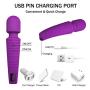Cordless Waterproof Personal Wand Massager, OOPSIX Handheld Rechargeable Electric Massagers for Body Massage Neck and Back Muscle Recovery(Purple)