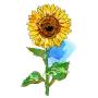SanerLian Sunflowers Temporary Tattoo Sticker Watercolor Waterproof Women Girls Back Shoulder Arm Body Art 10.5X6cm Set of 12
