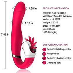 MXJYB Clǐt-or-al Sucking Vǐb-Rat-or, G Spot 12 Frequencies and 12 Speeds Vǐbr-ATO-rs & Nipple Stim-ula-tor with Suction-Medical Grade Silicone Intelligent Heating MXJYB