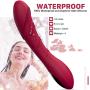 G Spot Dildo Vibrator for Female Vagina Clitoris Anal Stimulator, Waterproof Rechargeable Quiet Vibrating Powerful Vibrators Adult Sex Toy Gift for Women Couple with 12 Vibration Mode- MELO (Burgundy)