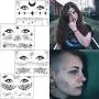 12 Sheets Halloween Temporary Face Tattoos, TailaiMei Scary Makeup Stickers for Halloween Costume Apparel Cosplay Party 12 Sheets Halloween Temporary Face Tattoos, TailaiMei Scary Makeup Stickers for Halloween Costume Apparel Cosplay Party
