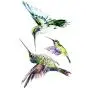 WYUEN 12 PCS Hummingbirds Temporary Tattoo Sticker for Women Men Fashion Body Art Adults Waterproof Hand Fake Tatoo 9.8X6cm (FW12-13)