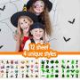 MISS FANTASY Halloween Tattoos, 192 PCS Halloween Temporary Tattoos with 32 Glow in The Dark Children Tattoos Halloween Ghost Monster Skeleton Tattoos for Kids