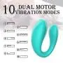 Liquid Silicone Couple G-spot Vibrator with Clitoris Stimulator,Oixgirl Remote Control Vaginal Anal Massager with Dual Motor & 10 Vibration Modes,Rechargeable Sex Toy for Women Solo or Couple Games