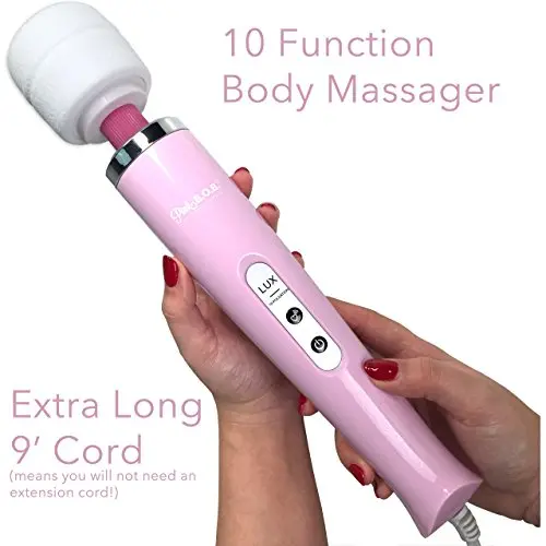Lux Electric Massage Wand Body Massager - Neck Back Shoulder Massage Handheld Electric Personal Massager - Extra Long 9 FT Cord Lux Electric Massage Wand Body Massager - Neck Back Shoulder Massage Handheld Electric Personal Massager - Extra Long 9 FT Cord