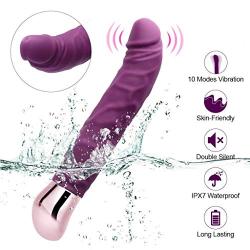 8Inch Cordless Vibrating Wand Massager 10 Speed, Luvkis Realistic Dildo Vibrator Toy Waterproof & Rechargeable for Woman and Couple Playing Back,Neck & Shoulder Aches