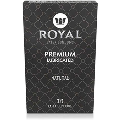 Royal Ultra Thin Condoms - Premium Lubricated, All Natural, Organic, Nitrosamine Free, BPA Free, Vegan, Gluten Free, Non-Toxic, Cruelty Free, Odor Free Latex, 10 Pack