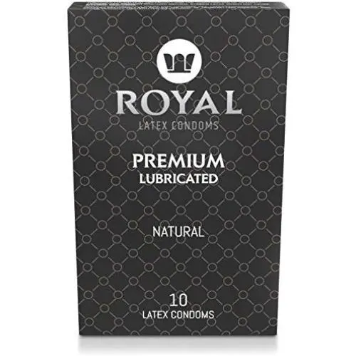 Royal Ultra Thin Condoms - Premium Lubricated, All Natural, Organic, Nitrosamine Free, BPA Free, Vegan, Gluten Free, Non-Toxic, Cruelty Free, Odor Free Latex, 10 Pack