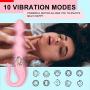 Beads Vibrator for Female, Fovel 3 in 1 Vibrating Sex Toy for Anal & G-spot & Clitoris with 10 Vibration Modes, Butt Plug for Beginners & Advanced Flexible Silicone Rechargeable Waterproof