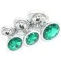Eastern Delights 3 Pcs Jewelry Anal Plug Steel Metal Butt Plated Plug with Penis Condom, Dark Green Eastern Delights 3 Pcs Jewelry Anal Plug Steel Metal Butt Plated Plug with Penis Condom, Dark Green