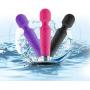 Cordless Wand Massager -100% Silicone Waterproof 8 Speeds Powerful Handle Electric Therapeutic Boby Massager (Pink)