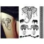 Pinkiou Henna Tattoo Stickers Lace Mehndi Temporary Tattoos for Maverick Women Teens Girls Metallic Tattooing Pack of 6 (black)