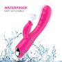 Quiet Dual Motor Waterproof Cordless Soft Wireless USB Recharging 30-Speed Privacy Distribution Silicone Massage -Rose Red