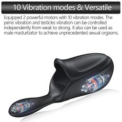 Penis Trainer Male Masturbator Cup Dual Motors,CHEVEN Penis Training Tool with Glans & Testicles Stimulation 10 Vibrating Modes,Masturbation Massager Adult Sex Toys for Men Prolong Sexual Endurance