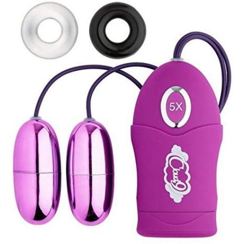 Cloud 9 Novelties Vibrating 9 Function Dual Bullet, Purple, 1 Ounce