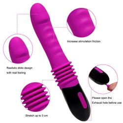 G-Spot Vibrator Dildo Vibrator, Proxoxo Realistic Flexible Stretch Penis Vibrator, Vaginal Clit Stimulation Anal Play Sex Toys with 10 Vibration Modes, 3 Stretching-Modes Waterproof USB Rechargeable