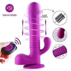 Hismith Rotating Rabbit Vibrator, Mulit-Speed Thrusting Didlo with Powerful Suction Cup, Rechargeable G Spot Dildo Vibrator with Remote Control,Vibe Sex Toys for Couples (Rotating Dildo Vibartor)