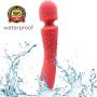 Computer Wireless Microphone New Design Heating Vibrator- 10 Modes 10 Speeds USB Cable Rechargeable Waterproof Mini Handheld for Household,Parties,Wedding (Red)