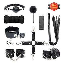 Restraints for Sex, PALOQUETH 10 Pcs BDSM Toys Leather Bondage Sets Restraint Kits Sex Things for Couples.