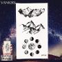 12 Pieces/Lot Geometry Triangle Mountain Temporary Tattoo Sticker Cover Women Body Arm Art Drawing Waterproof Fake Black Sea Weave Tatoos Custom 10x6CM