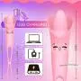 Clitoral Vibrator,Feelingirl 2 in 1 Tongue Vibrator and Vibrating Penis Ring with 10 Powerful Vibration Frequencies.USB Rechargeable Nipple Clitoris Stimulator Adult Oral Sex Toys for Couples and Wome