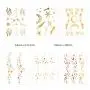 16 Sheets Face Tattoo Sticker, Freckle Sticker, Face Metallic Temporary Tattoo Water Transfer Tattoo for Professional Make up Dancer Costume Parties