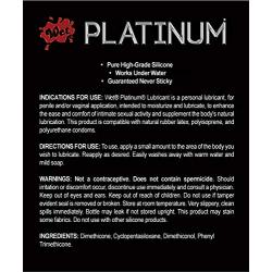 Wet Platinum Lube - Premium Silicone Based Personal Lubricant, 4.2 Ounce