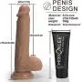 8.5 Inch Dildo with Suction Cup Base Fake Penis Sex Toy with Balls for Vaginal G Spot and Adult Toys for Women (Brown)