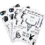 Leoars Face Temporary Tattoos, Face Neck Hands Arm Tattoos Sticker, Fake Tattoos for Adults Men Women Girls Kids Halloween Parties,4-Sheet
