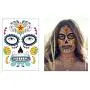 Day of the Dead Sugar Skull Temporary Face Tattoo Kit 4 Sheets Halloween Temporary Face Tattoos Sticker Decoration Halloween Masquerade Party Supplies Day of the Dead Sugar Skull Temporary Face Tattoo Kit 4 Sheets Halloween Temporary Face Tattoos Sticker Decoration Halloween Masquerade Party Supplies