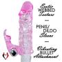 LeLuv Penis Sleeve DEEP DIVER with Vibrating Bullet Clitoral Tickler Textured Rabbit Male or Dildo Enhancement