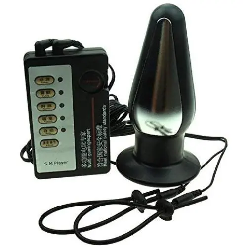 ThinkMax Large 5 Inch Anal Plug Adjust Cock Ring Penis Rope Electric Shock Pulse Device Butt Plug Stimulation Masturbation Tool ThinkMax Large 5 Inch Anal Plug Adjust Cock Ring Penis Rope Electric Shock Pulse Device Butt Plug Stimulation Masturbation Tool